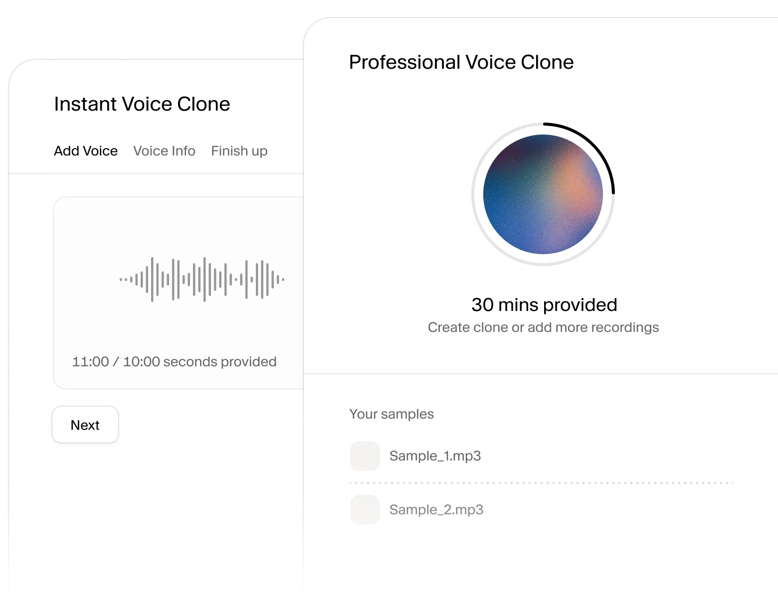 Instant Voice Cloning Interface